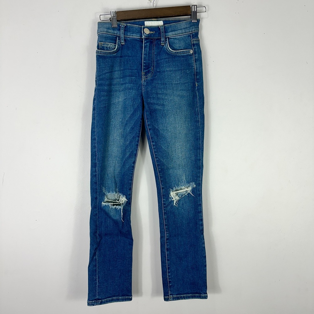 Current Elliott Jeans 23 Distressed Mid Rise Skinny Stretch Denim Y2K Minimalist